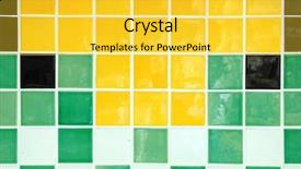  Presentation with black ceramic - Presentation enhanced with old ceramic tile in green background and a yellow colored foreground