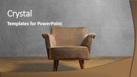  Presentation with green house - Beautiful PPT theme featuring old chair in grunge room backdrop and a gray colored foreground