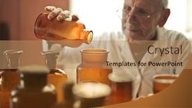  Presentation with chemist - Slides enhanced with old-chemist-working background and a coral colored foreground