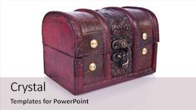  Presentation with treasure gold - PPT layouts enhanced with old chest isolated background and a violet colored foreground