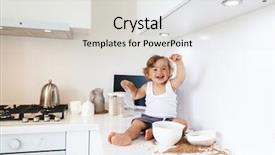  Presentation with evaluation of 5 years old boy - PPT layouts having old child playing with food background and a light gray colored foreground