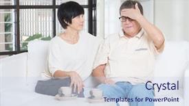  Presentation with senior asian - PPT theme having old china - portrait of mature asian man background and a sky blue colored foreground