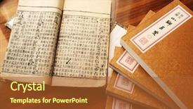  Presentation with old book - Audience pleasing theme consisting of old chinese book backdrop and a red colored foreground