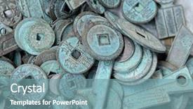  Presentation with chinese chinese - Audience pleasing presentation theme consisting of old chinese coins backdrop and a seafoam green colored foreground