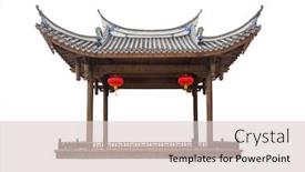  Presentation with chinese traditional - Colorful presentation theme enhanced with old-chinese-traditional-pavilion backdrop and a lemonade colored foreground