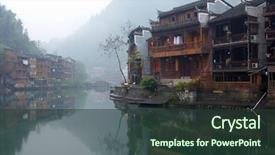  Presentation with chinese traditional - Cool new slides with old chinese traditional town backdrop and a tawny brown colored foreground