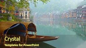  Presentation with chinese traditional - Cool new slide set with old chinese traditional town backdrop and a wine colored foreground