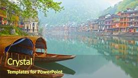  Presentation with chinese traditional - Cool new theme with old chinese traditional town backdrop and a tawny brown colored foreground