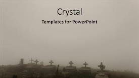  Presentation with old photo - Audience pleasing PPT theme consisting of old christian cemetery with crosses backdrop and a light gray colored foreground