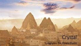  Presentation with cappadocia - Slide deck enhanced with old church - cappadocia in turkey background and a  colored foreground