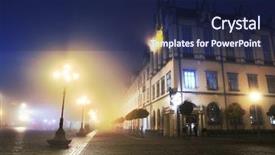  Presentation with city church - PPT layouts with old church - city at night background and a navy blue colored foreground