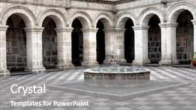  Presentation with inca machu picchu peru view - Amazing slide deck having old church - courtyard in arequipa peru backdrop and a  colored foreground