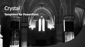  Presentation with interior - Presentation theme with old church - interior view of the monasterio background and a dark gray colored foreground