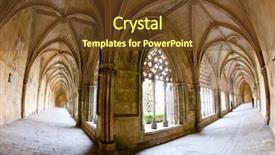  Presentation with royal - Slide deck featuring old church - royal cloister of santa maria background and a  colored foreground