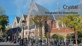  Presentation with amsterdam - Audience pleasing PPT theme consisting of old church in amsterdam netherlands backdrop and a  colored foreground