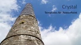  Presentation with church - PPT layouts having old-church-in-glendalough-monastic background and a teal colored foreground