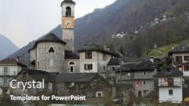  Presentation with switzerland - Audience pleasing presentation theme consisting of old-church-in-lavertezzo-switzerland backdrop and a dark gray colored foreground