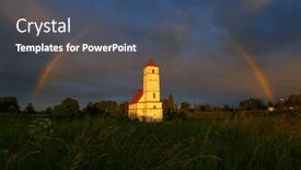  Presentation with church - Slide deck featuring old-church-in-zaslaue-belarus background and a  colored foreground