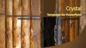  Presentation with old wood - Audience pleasing theme consisting of old church opened entrance backdrop and a tawny brown colored foreground