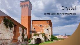  Presentation with old dublin - PPT layouts enhanced with old citadel tower and arsenal background and a light blue colored foreground