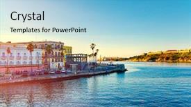  Presentation with colonial - Colorful slides enhanced with old city and the colonial backdrop and a light blue colored foreground