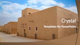  Presentation with saudi arabia - Slides enhanced with old city diriyah near background and a coral colored foreground