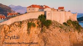  Presentation with dubrovnik - Theme consisting of old city of dubrovnik background and a gold colored foreground