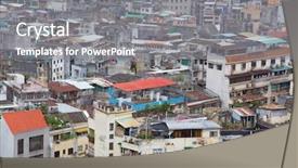  Presentation with macau - Slide deck consisting of old city of macau surrounding background and a gray colored foreground