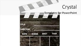  Presentation with movies - PPT theme with old clapper board isolated background and a white colored foreground