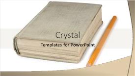  Presentation with classic book - Cool new presentation design with old-classic-book-and-pencilon backdrop and a soft green colored foreground