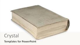  Presentation with classic book - Slide deck having old-classic-book-on-white background and a lemonade colored foreground