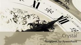  Presentation with clock face - Colorful presentation design enhanced with old-clock-face-showing backdrop and a coral colored foreground