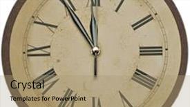  Presentation with vintage clock - PPT layouts consisting of old clock isolated on white old vintage clock face background and a coral colored foreground