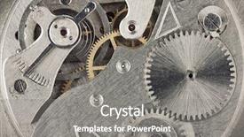  Presentation with old clock time antique - Theme enhanced with old clock mechanic inside clockwork background and a gray colored foreground