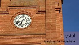  Presentation with church medieval - Slide deck consisting of old-clock-on-the-front background and a red colored foreground