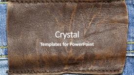  Presentation with energy label - Slide set consisting of old clothes - leather jeans label sewed background and a violet colored foreground