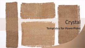  Presentation with old clothes - Audience pleasing PPT layouts consisting of old clothes - sackcloth materials backdrop and a coral colored foreground