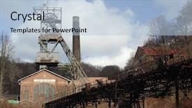  Presentation with coal - PPT theme consisting of old coal pit by name ed urx czech republic at europe background and a light blue colored foreground