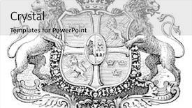  Presentation with album - Audience pleasing PPT theme consisting of old coat of arms backdrop and a light gray colored foreground