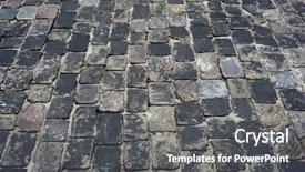  Presentation with texture - Theme enhanced with old cobblestone road for background background and a  colored foreground