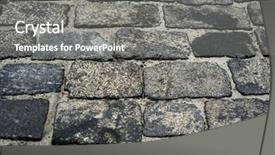  Presentation with old metal sheet roof texture - Presentation with old cobblestone road for background background and a gray colored foreground