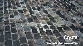  Presentation with texture - PPT theme enhanced with old cobblestone road for background background and a dark gray colored foreground
