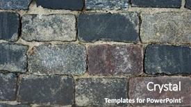  Presentation with old metal sheet roof texture - Amazing PPT layouts having old cobblestone road for background backdrop and a gray colored foreground