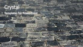  Presentation with old metal sheet roof texture - Slide deck consisting of old cobblestone road for background background and a dark gray colored foreground
