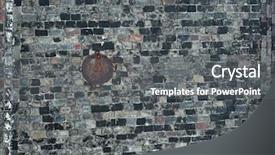  Presentation with old metal sheet roof texture - Beautiful PPT theme featuring old cobblestone road with hatch backdrop and a  colored foreground