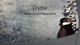  Presentation with rustic - Slide set enhanced with old coffee pot on dark background and a light gray colored foreground