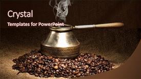  Presentation with smoke - Beautiful presentation theme featuring old coffee pot with smoke backdrop and a wine colored foreground