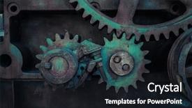  Presentation with gears - PPT layouts with old cog wheels gears background background and a wine colored foreground