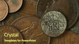  Presentation with united kingdom - Cool new presentation theme with old coins of the united backdrop and a  colored foreground