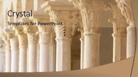 Presentation with roman column - Beautiful PPT theme featuring old columns backdrop and a coral colored foreground